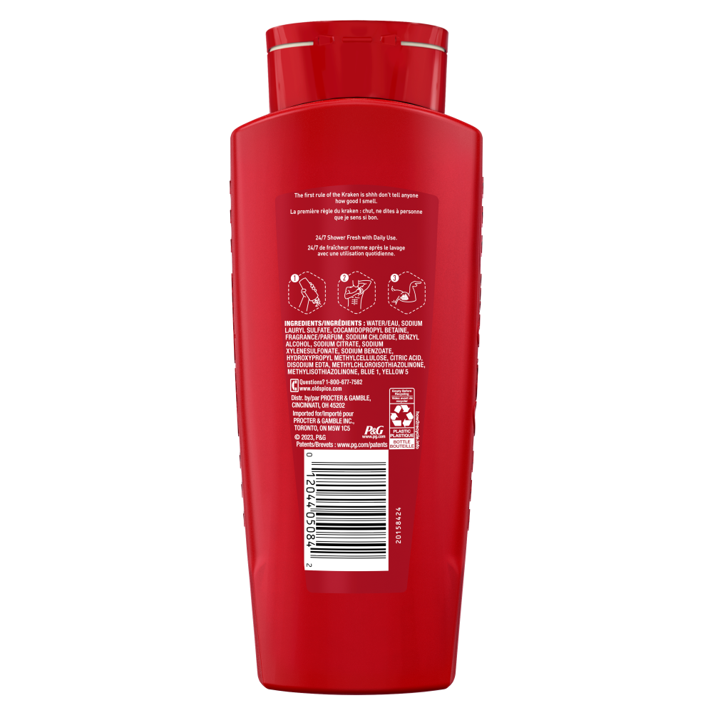 Old Spice Body Wash for Men, 24/7 Shower Clean, Krakengard, 24oz